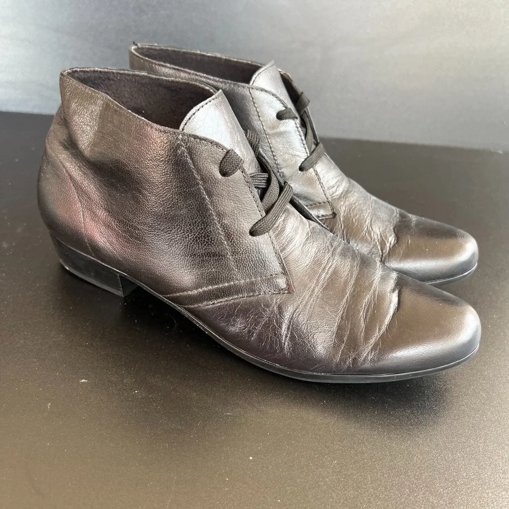 Munro American Chukka Boots Women's Size US 10 Black Leather Comfort Ankle Boots